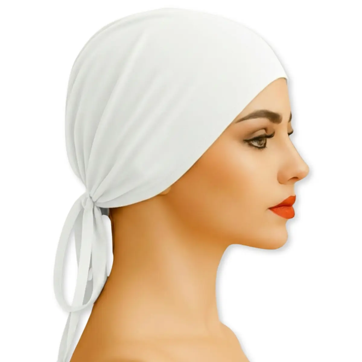 Ultra Grip Cap White - Non-Slip Hijab Undercap with Silicone Grip & Tie-Back for Daily Wear by Get A Grip Casual Basic For Muslim