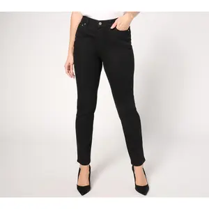 Denim & Co. Signature Petite Black Perfect Flex Pull-On Jean