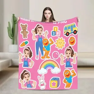 Ms Rachel Teacher Miss Rachel Blanket Ultra Soft Flannel Cozy Warm Bedroom Couch Sofa Office Outdoor Travel Pattern Throw Bedspread Cover Decor Decorative Throw Perfect Birthday Gift Christmas Gift for Kids Toddlers Parents Girlfriend Educational Songs