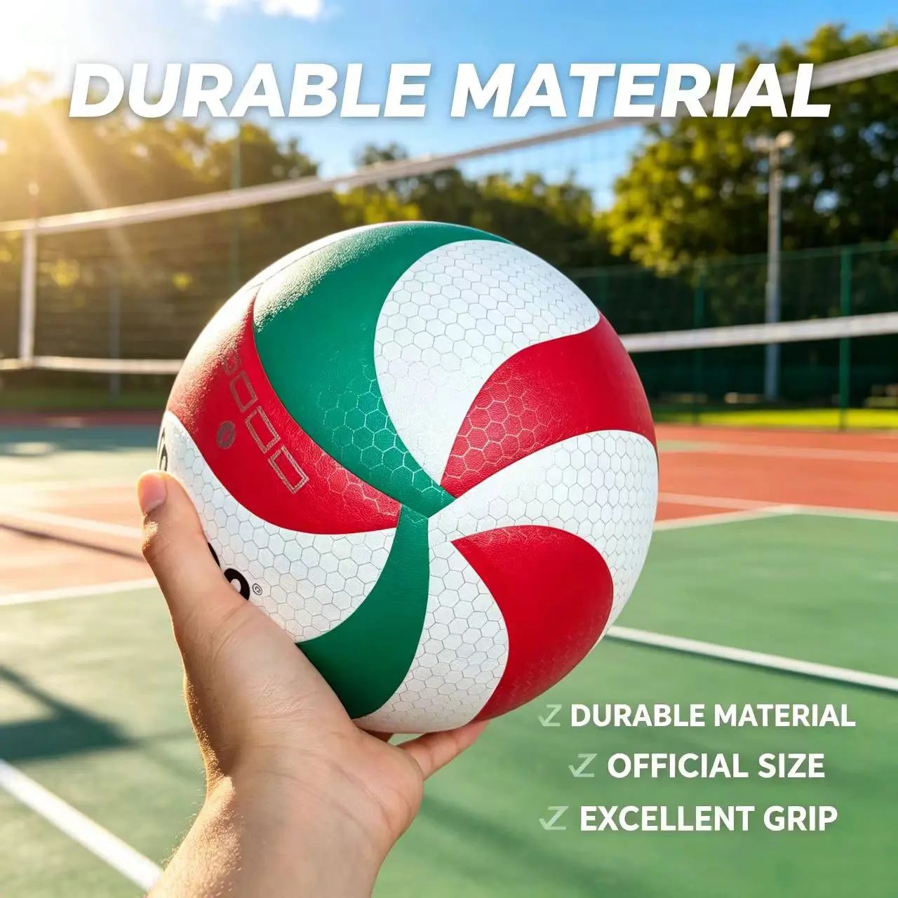 Molten PU Volleyball Size 5, Official Size, Ideal for Students & Adults, Excellent Grip, Indoor Outdoor Use, Perfect for Competition & Training, Versatile, Durable Material, Durability