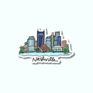Nashville Skyline Waterproof Vinyl Sticker | Tennessee Sticker