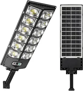 Solar Street Light Outdoor Solar Parking Lot Light, Wide Angle Lamp with Motion Sensor IP67 Waterproof Commercial Lighting,Dusk-to-Dawn Motion Sensor with Remote Control for Yard, Garage, Front Door, Pathway