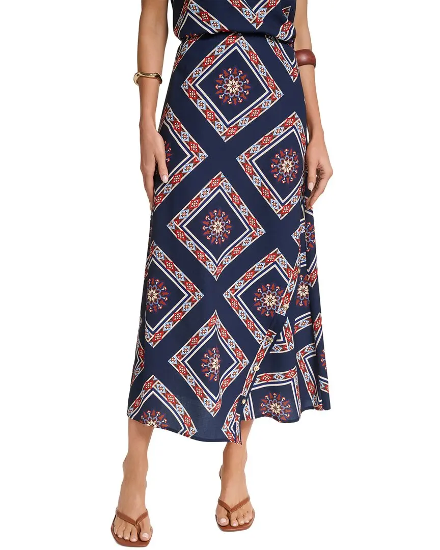 Halston Scarf Print Skirt