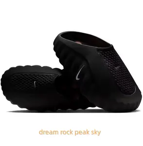 Black Thick-Soled Massage Slides, Orange Spherical Outsole, Breathable Fabric Upper, Pre-Game Recovery Tech Mules