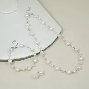 T44-B Pearl Sets fresh water pearls Fresh Water Pearl Necklace Gift for Women Elegant Jewelry for birthday/anniversary/holiday /retirement/ graduation presents