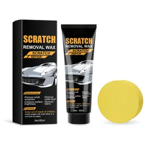 Car Scratch Repair Wax Kit - Multi-Functional Swirl & Small Scratch Remover, Paint Brightener & Oxide Stain Cleaning Gel with Application Sponge (60ml)