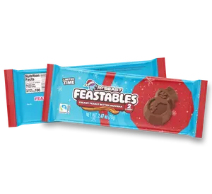 Feastables by MrBeast - Peanut Butter Snowman Cups - Limited Edition Drop - Chocolate, Candy, Cocoa Sweet & Crunchy Snack, Fairtrade Certified, Kosher, Perfect Stocking Stuffer, Gift, or Snacking