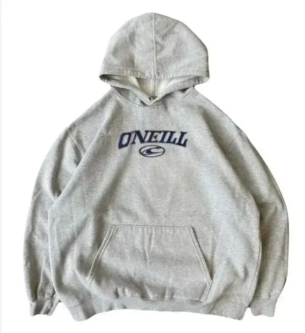 VTG 90s 2000s ONeill Oversized Hoodie, Surf Wear White Graphic Pullover for Men and Women, Unisex Casual Streetwear, USA-Made & Printed Apparel