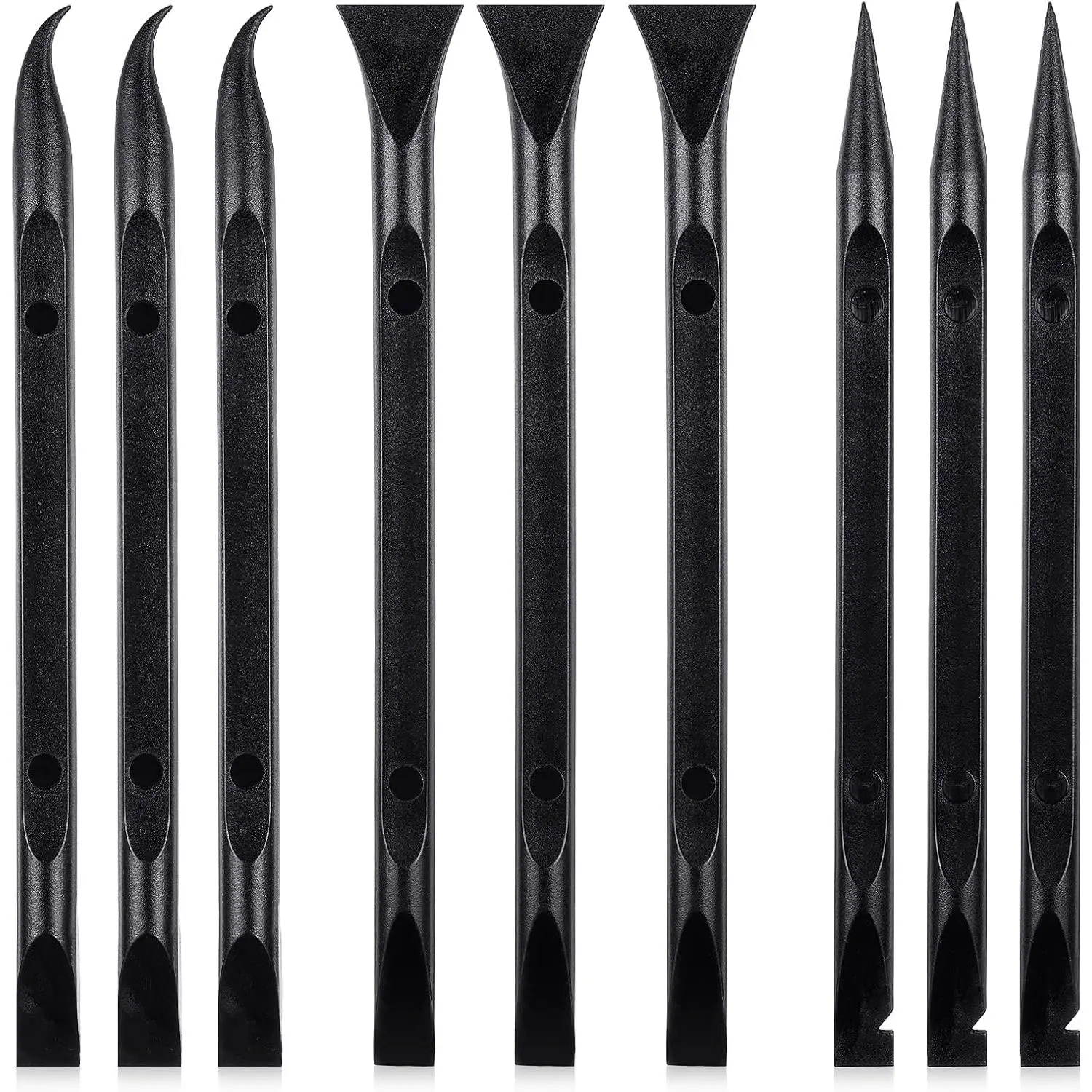 9 Pieces Plastic Scraper Tool Scratch Free Crevice Cleaning Sticker Remover Tool Multipurpose Non Scratch Scrapers for Tight Spaces, Kitchen, Crevices, Auto Detailing, Paint