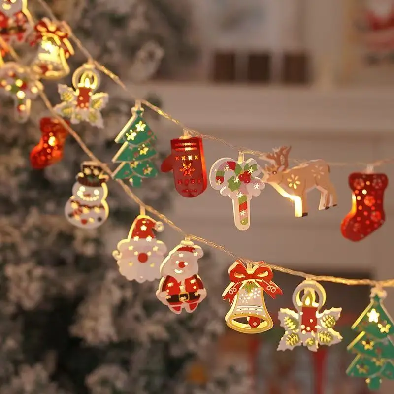 3M Christmas LED String Lights - 3 Power Options (Plug-in, Batteries, USB) Aluminum Ornaments, Pre-Lit Snow Flocked Home Supplies for Holiday Party, Apartment & Room Decorating