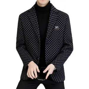 Men's Short Wool Blazer | Slim Fit Thermal Insulated | Office Commute Casual Coat | Versatile Styling, Wrinkle-Resistant Easy Care