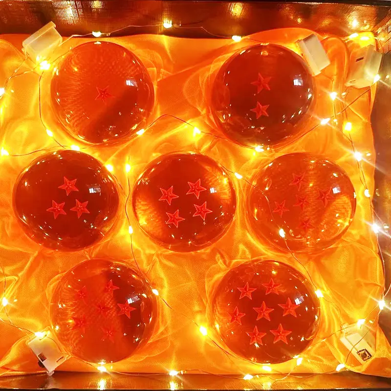 DLDA 7 Dragon z 35MM/1.37 Inches Crystal Ball Acrylic Glass Ball, Comes with Gift Box, 1-7 Stars, Preferred for Anime Collectors, Decoration, Transparent Dragon Toy Ball Starry