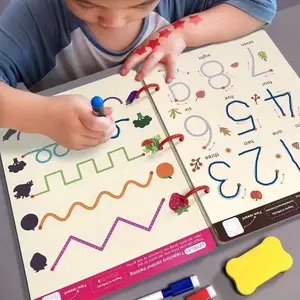 Preschool Learning Activities — 94 Reusable Pages, Children’s Tracing Alphanumeric Handwriting Practice Book, Autism Education Fine Motor Skills Learning Handbook for Toddlers