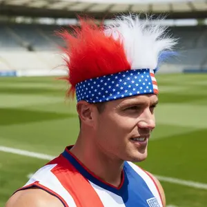 USA & Mexico World Cup Fan Gear: American Flag Wig, Independence Day Open-Top Hat, National Day Headband, Hair Accessories & Headpiece