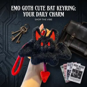 Cute Goth Bat Plush Keychain, Emo Aesthetic Bag Charm, Dark Kawaii Bat Pendant for Backpack, Spooky Birthday Party Favors & Goodie Bag Fillers for Teens gift