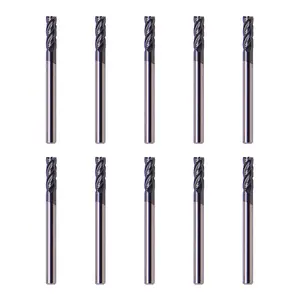 LU&MN Carbide Square End Mill-4 Flute 1/8" 4T for Milling Alloy Steels, Hardened Steel, Metal & More -10 Piece Set for DIYers & Professionals Cutting Tool