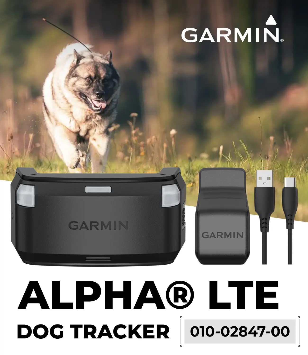 Garmin Alpha LTE GPS Dog Tracker Device - Rugged, Multi-GNSS, 18 Hours Rechargeable Lithium Ion Battery, 50.8 g, Includes Batteries - Wearable4U GPS Trackers Bundle for Hiking, Hunting