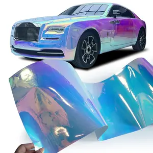 Rainbow Electroplated Vinyl Wrap Film, Ultra Glossy Color Changing Car Motorcycle Film, Scratch-Resistant Self-adhesive PVC Protective Paint Film, Automobile Decals, Sticker for Cars, Universal Car Sticker