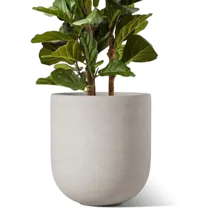 12 inch pots for plants ceramic large planters for indoor plants indoor plant pots for home garden patio office planter pots with drainage hole and rubber plug neutral gray