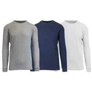 3-Pack Men's Waffle-Knit Long Sleeve Crew Neck Thermal Shirts