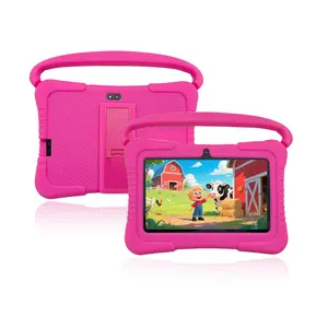 7-inch tablet, Android 12, dual cameras, parental control function, multiple learning apps to make children fall in love with learning, with silicone case shell to prevent falling and collision, no plug, is the first choice for gifts, red and blue