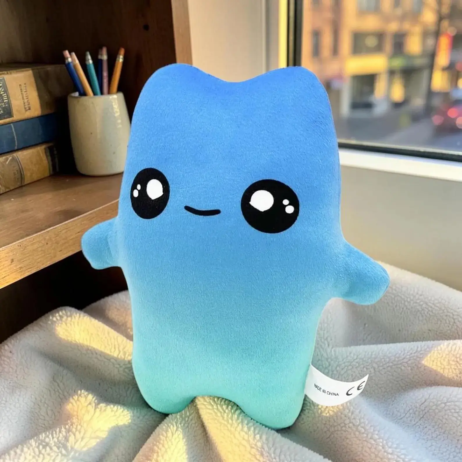 20CM Sprites Plush Doll Toy Cartoon Cute Soft Blue Gradient Big Eyes Plush Doll Toy Game Periphery For Kid Gift