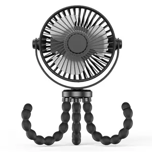 Mini Portable Stroller Fan, USB Rechargeable Battery Operated Small Clip on Fan, 3 Speed 360° Rotate Flexible Tripod Cooling Fan for Car Seat Crib Treadmill Travel