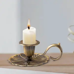Elegant European Candlestick Holder, Desktop Decoration Column Style Vintage Candle Stand, Home Decor Accessory for Living Room & Bedroom