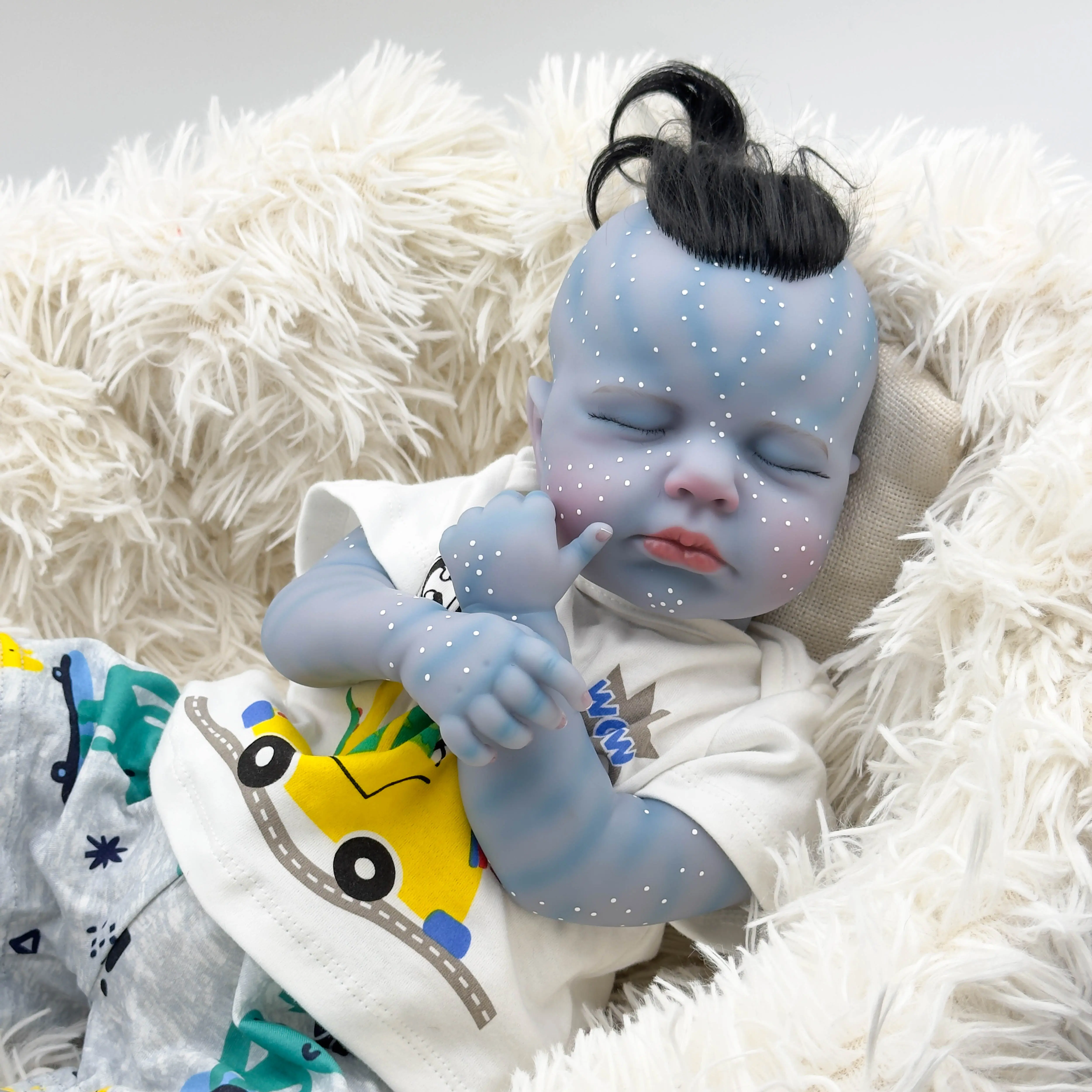 20in Reborn Baby Doll LouLou Avatar - Vinyl-Cloth Body, Realistic Rooted Hair, Sleeping Newborn with Poseable Limbs, Unisex Toy for Babysitter Training, Children Development, Birthday Gifting