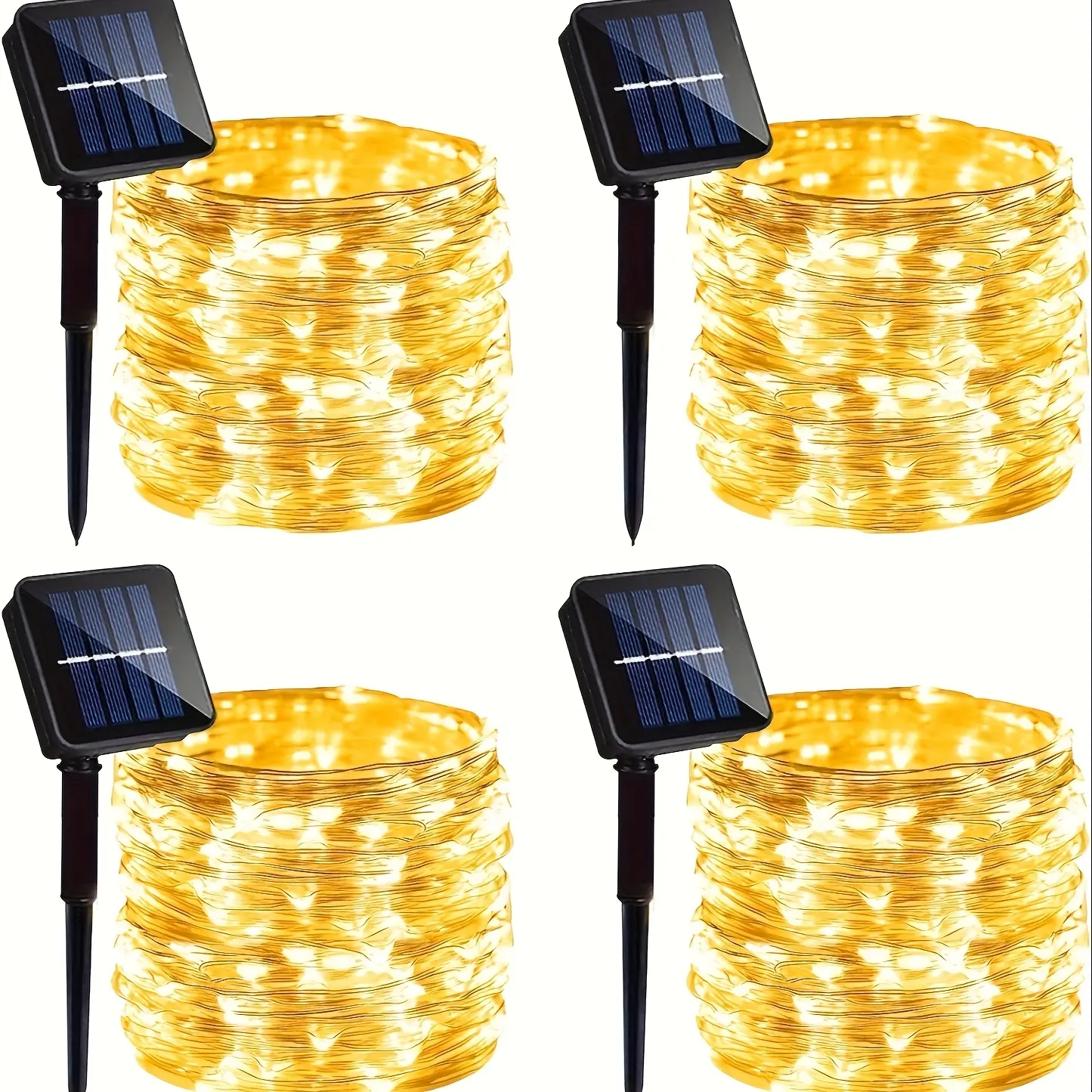 4 Pack Solar Fairy Lights 132Ft 400 LED, Outdoor Twinkle Light With 8 Modes, Waterproof Silver Wire String Lights For Garden Patio Party Weding Decorations