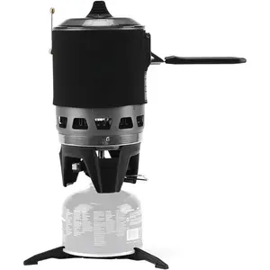 3" Personal Cooking System |     Pot/Jet Burner Stove System with Electric Ignition |     Ideal for Hiking, Camping, Backpacking, Fishing, Hunting Trips and Emergency Use, Black