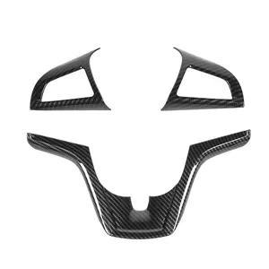 For Chevrolet chevy Camaro 2012-2015 Wheelcover Driving Wheel Steering Wheel Cover Car Interior Accessories, ABS Red Carbon Fiber Black Adhesive Automotive Uv Coating Installation Perfect Fit