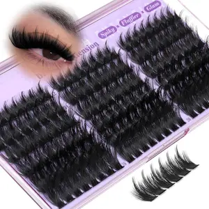 168 Spiky Lash Clusters, Dense Volume Lash Clusters with Pointed Ends, Wispy Cluster False Eyelashes, 12-20mm D Curl, Fluffy Individual Lashes, Eyelash Clusters Extensions