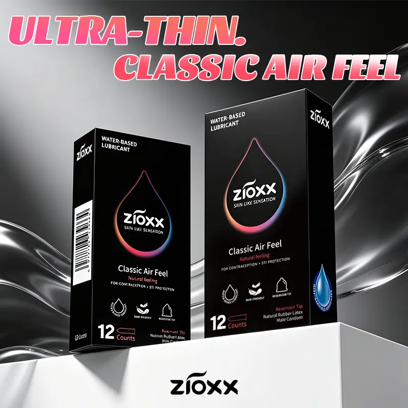 【 ZIOXX Classic Air Feel 】 Condoms usually dry out. Ours can't. ZIOXX 003 Hyaluronic Acid Ultra Thin – 12 Count, Bare Feel Healthcare Classic Bathroom