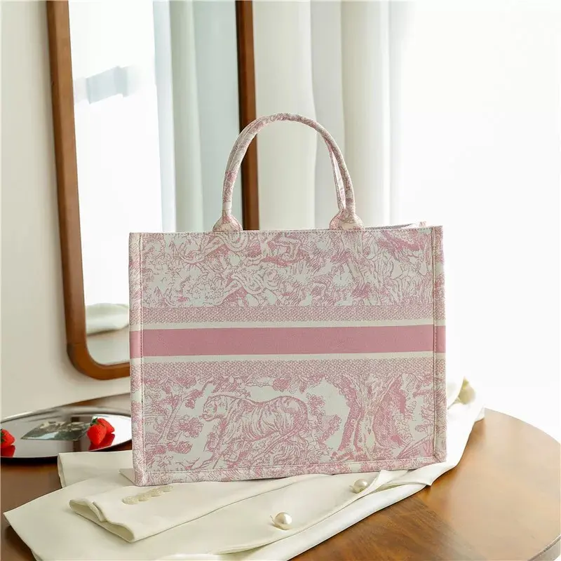 Small handbags for women 2025 new style canvas large capacity shopping bag briefcase shoulder tote bag
