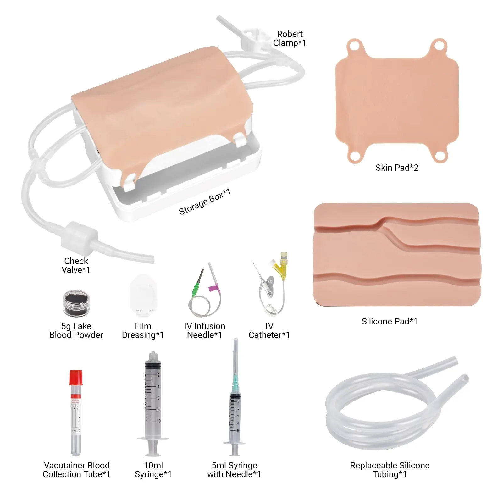 Medarchitect Durable Portable Practice Set, Office & Educational Skill Training Tool with Interchangeable Parts, Storage Box - for Art Students, Tattoo Apprentices