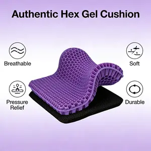 Large Honeycomb Gel Seat Cushion – Cooling Pressure Relief for Back Pain & Sciatica, Breathable Ergonomic Seat Pad for Office Chair, Car & Wheelchair, 15.75×13.39×1in Standard Adult Size, Easter & Mother’s Day Gift