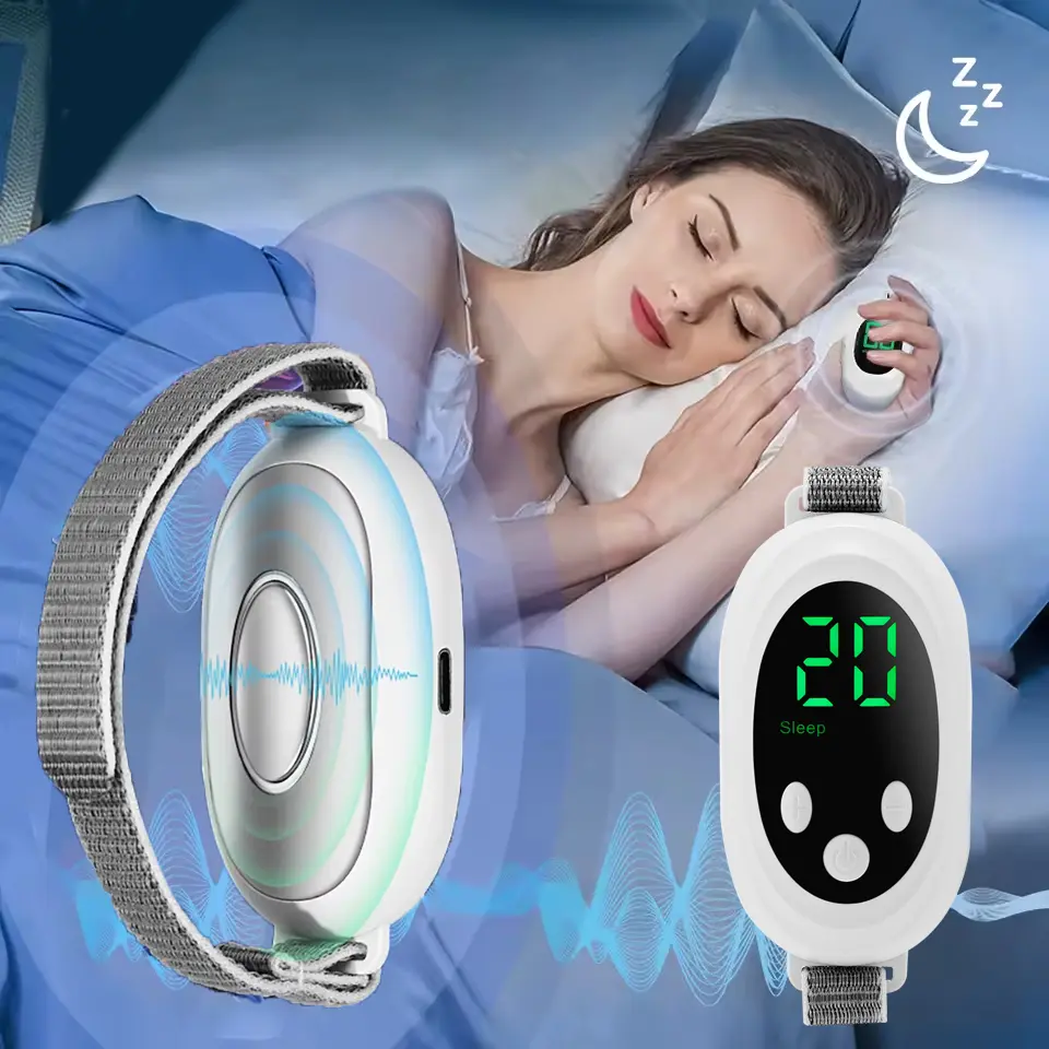 Adjustable Mini Pulse Sleep Aid Massager - Stainless Steel, Chargeable, 2 Modes, 20 Levels, 8*4.2*2.5cm Handheld Device with 6-Lang Instructions for Relaxation & Sleep, Mini Pulse Massager