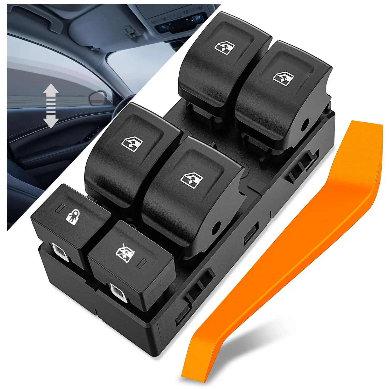 Nilight Upgraded Power Master Window Switch Replacement, 1X Power Windows Switch for 2015-2022 Chevy Colorado Silverado 1500/2500/3500, 2014-2019 GMC Canyon Sierra 1500/2500/3500, Vibration-Resist, IP52, with Installation Instructions, Father's Day Gift,