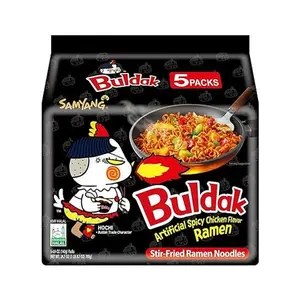 Samyang Buldak Spicy Ramen Hot Chicken Flavor Korean Stir-Fried Instant Noodles 5 Packs High-Quality Ramen Noodles for a Quick Meal, Ramen Noodles, Authentic Taste