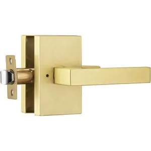 Door Handle Interior, Door Handles for Bathroom, Satin Brass Heavy Duty Door Lever