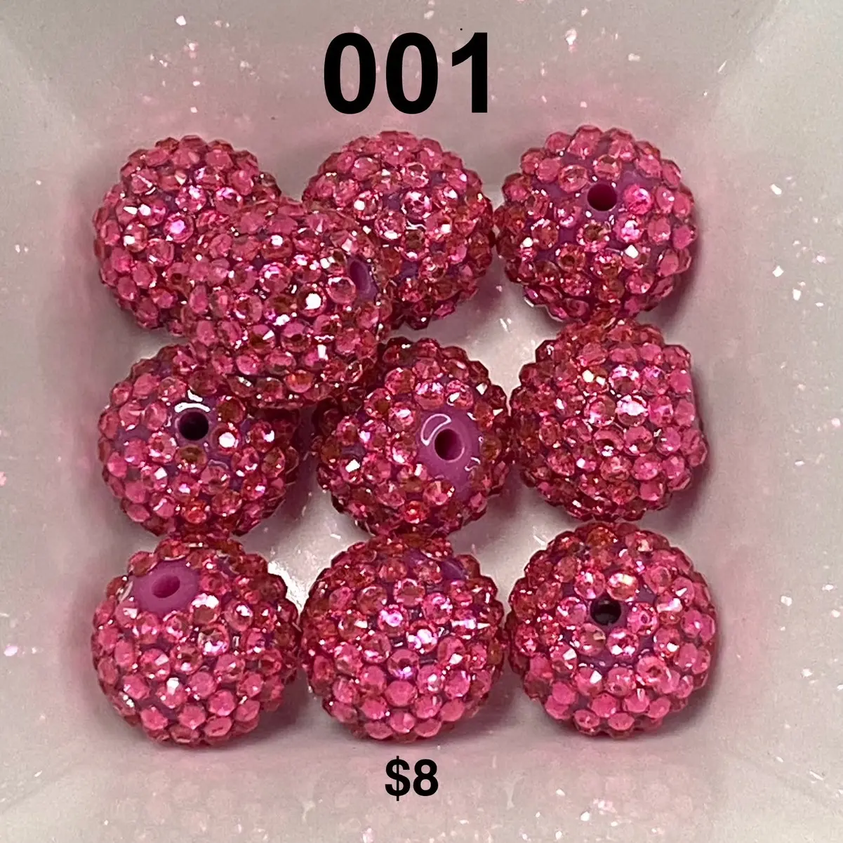Bag of 20 mm Rhinestone Beads - 10 Count