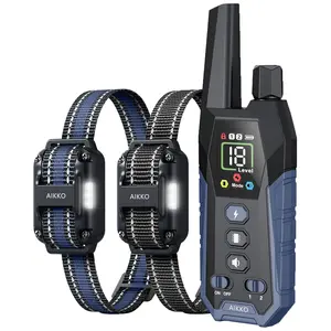 Blue Professional dog trainer collar with color screen,four-in-one training mode,noise reduction,anti-blow collar,remote control collar,anti-bark collar,pet collar,electronic fence Heaflex