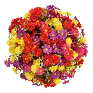 Outdoor Artificial Flowers (12/24 Packs), UV-Resistant Faux Plastic Plants, Natural Look for Garden, Porch, Window Box