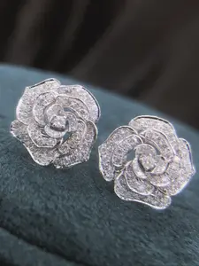 Women's Flower Stud Earrings , Valentine's Day Gift, Bridal Wedding Engagement Jewelry, Daily Wear Decorative Accessories