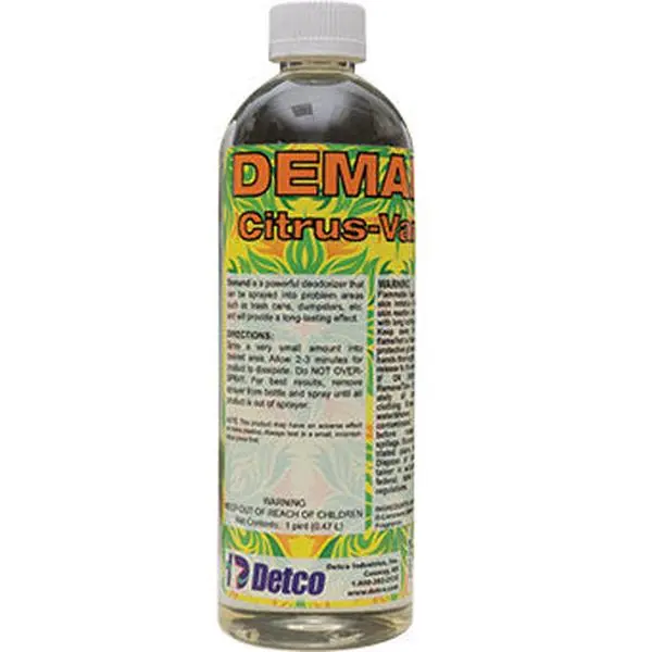 DETCO Concentrated Deodorizer - Citrus Vanilla Scented Eco-Friendly Natural Oils Freshener, 1 pt Odor & Animal Control Solution for Home Care Supplies, Odor Control, 1 Pint