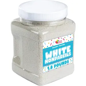 White Easter Nonpareils Sprinkles  1.8 LB Bulk Candy - Non Pareils Jimmies  Toppings for Cake Decorating, Cupcakes, Baking