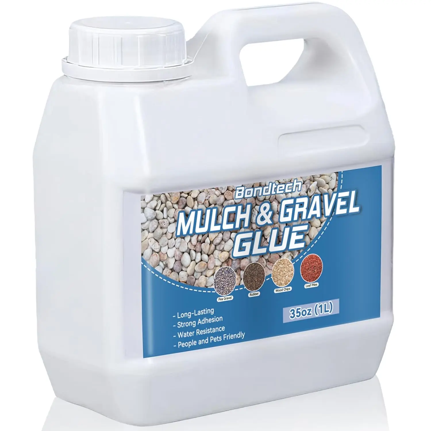 Mulch and Rock Glue for Landscaping, Concentrated Pea Gravel Glue, Clear & Strong Lockdown Mulch, Pebbles, Stones, Lasts up to 2 Years (35 OZ)