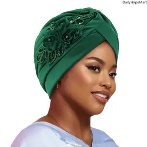 Sequined Pleated Turban Hat, Ethnic Indian Headwear & Hair Accessory