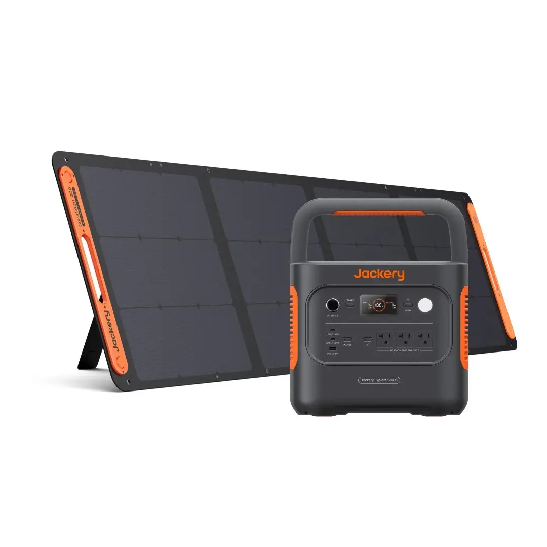 Jackery Solar Generator 2000 v2 with 200W Solar Panel, 2042Wh/2200W LiFePo4 Portable Power Station, 20ms UPS Home Backup, USB-C PD 100W Fast Charging for Power Outages, Emergencies, Camping & RVing, Emergency Battery Pack, High Capacity Battery, Lithium R Jackery Solar Generator 2000 v2 with 200W Solar Panel, 2042Wh/2200W LiFePo4 Portable Power Station, 20ms UPS Home Backup, USB-C PD 100W Fast Charging for Power Outages, Emergencies, Camping & RVing, Emergency Battery Pack, High Capacity Battery, Lithium R